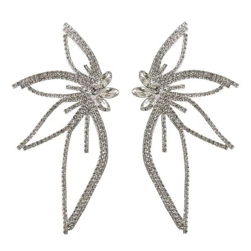 Trendige Ahornblattblütenform Ohrringe Zirkon Florale Strassstift Mode Schmuck Für Frauen Mädchen Übertrieben Übertrieben von Pjeghbvop