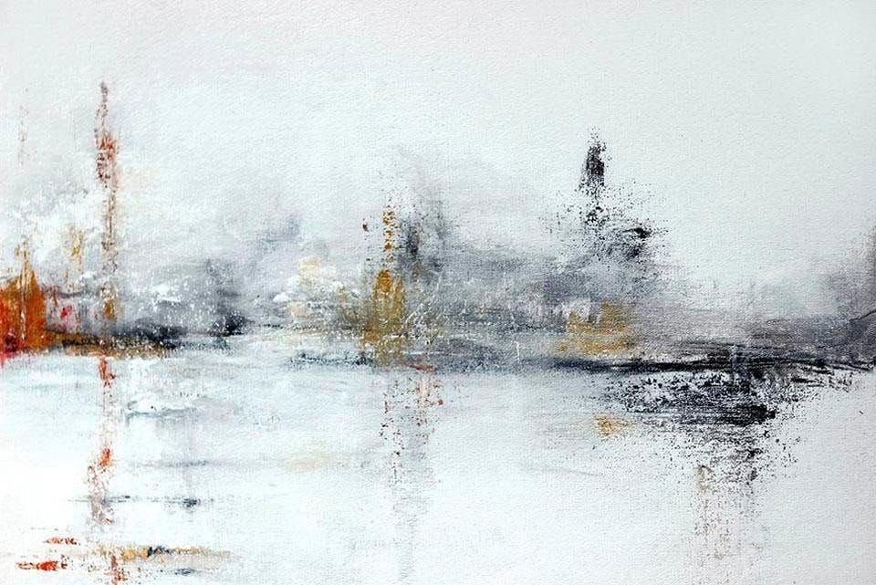 PLACES OF STYLE Leinwandbild "Marmoroptik" Abstrakte  Kunst  Marmor  Modern  Spa  Spa Bilder Premium-Leinwandstoff, Handarbeit aus Deutschland, 90x60cm von Places Of Style