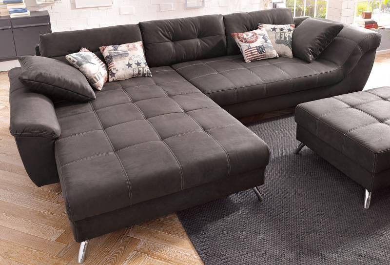 Jockenhöfer Gruppe Ecksofa "San Francisco L-Form" mit eingearbeiteter Kaltschaummatte und Steppung, inklusive Kissen von Jockenhöfer Gruppe