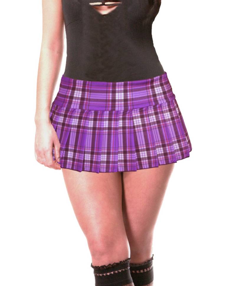 Micro-Mini Spandex Rock Kariert Plissee | Spandexlila von PlaidSkirtsUSA
