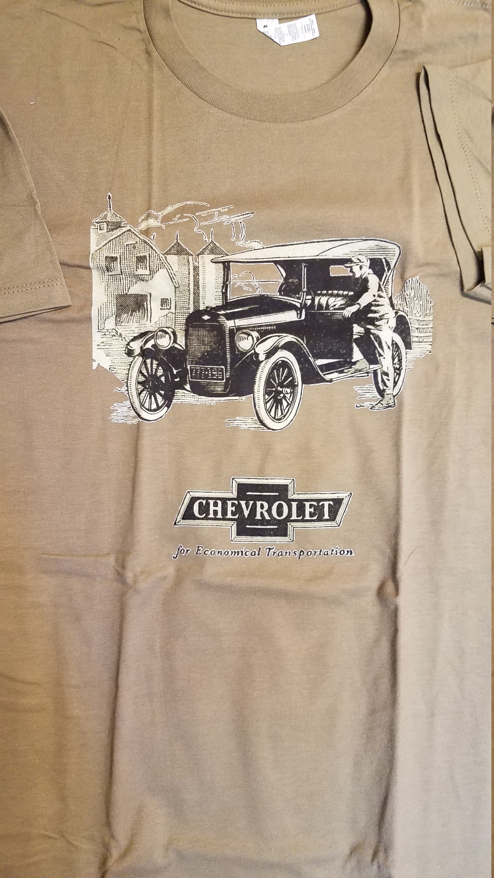 Herren Kurzarm Khaki Vintage Chevrolet T-Shirt Neu L Xl 2X von PlainandsimpleDesign