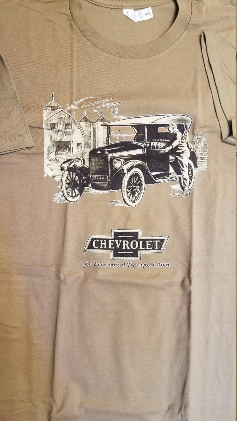 Herren Kurzarm Khaki Vintage Chevrolet T-Shirt Neu L Xl 2X von PlainandsimpleDesign