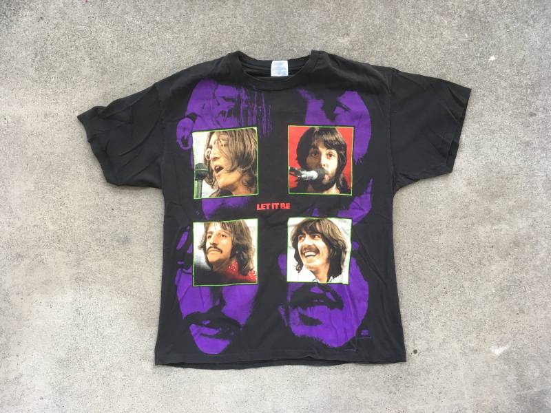 Vintage 1990Er Jahre The Beatles Rubber Soul Komplett Bedrucktes Schwarzes Konzert-T-Shirt Größe Extra Large Concert Tour Band Single Stitch Swag von PlainspeakVintage