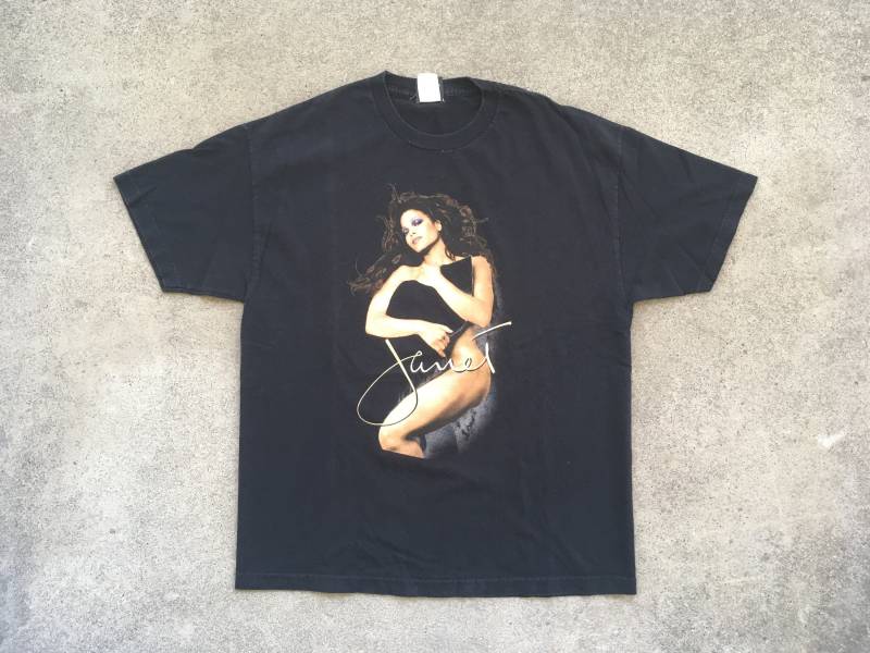 Vintage Janet Jackson Alle Für Sie 2001 Tour Schwarze Baumwolle Konzert T-Shirt Größe Extra Large Rap Hip Hop Swag 2Yk Single Stitch Doppelseitig von PlainspeakVintage