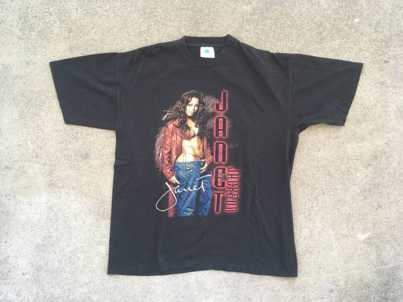 Vintage Janet Jackson Alle Für Sie 2001 Tour Schwarze Baumwolle Konzert T-Shirt Größe Extra Large Rap Hip Hop Swag 2Yk Single Stitch Doppelseitig von PlainspeakVintage