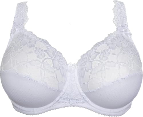 Plaisir Beate BH - E100 - BH in großen Größen - Bequem - Flexible Bügel - Spitze - Stabil - Weiß Plaisir Beate BH - E100 - BH in großen Größen - Bequem - Flexible Bügel - Spitze - Stabil - Weiß von Plaisir by Ulsoe