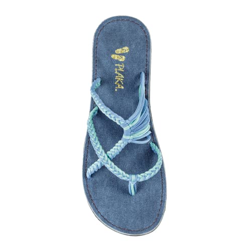 Plaka Damen Flip Flops Slide Sandalen Oceanside 6 M US Kornblume von Plaka
