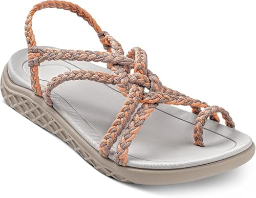 Plaka Entdecken Sie Wandersandalen für Frauen, Fußgewölbeunterstützung Damen Walking-Sandalen mit verstellbaren Riemen, Pfirsichfarbener brasilianischer Sand, 38.5/39 EU von Plaka