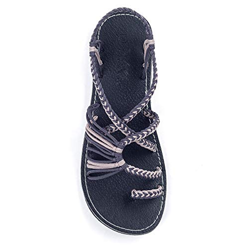 Plaka Damen Gummi Flache Sommer Sandalen, Grauer brasilianischer Sand, 38 EU Plaka Damen Gummi Flache Sommer Sandalen, Grauer brasilianischer Sand, 38 EU von Plaka