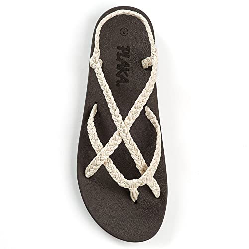 Plaka Lagoon Sandalen mit Fußgewölbeunterstützung für Damen, Komfort-Kollektion, geflochtenes und wasserabweisendes Riemchendesign, ideal für Spaziergänge, Strand und Sommer, hochwertige patentierte von Plaka