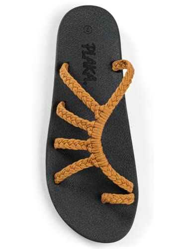 Plaka Relief Flip Flops für Frauen mit Fußgewölbeunterstützung | Bequeme Sandalen für Frauen | Perfekt für den Strand, lange Spaziergänge oder Pool, Gelb (Sandgelb), 40.5 EU von Plaka