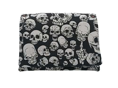 Plan B, Portemonnaie, Mini-Geldbörse Modell 02, Maße 12 x 9 cm, mit 3 Kartenfächern, Weiße Totenköpfe, Unisex, Größe XS, aus Stoff (Hardcore) von Plan B