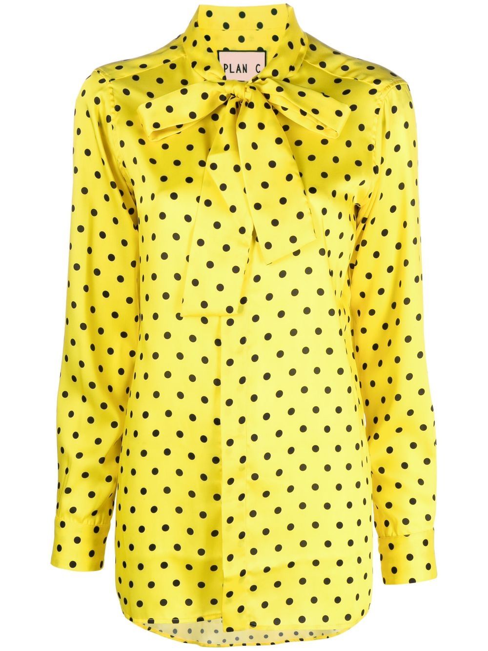 Plan C Bluse mit Polka Dots - Gelb von Plan C