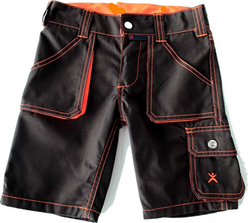 Planam Junior Shorts Arbeitshose kurz für Kinder in Mehreren Farben (Oliv-orange, 110/116) von Planam