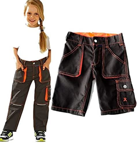 Planam Junior im Set Bundhose und Shorts in verschiedenenen Farben (oliv-orange, 158/164) von Planam