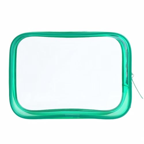 Transparente Reise-Kulturbeutel, wasserdicht, transparent, Make-up-Tasche, Kosmetiktasche, Reisezubehör, Kulturbeutel für Damen und Herren, grün, 12*17*6cm, Kosmetiktasche von Plancholo