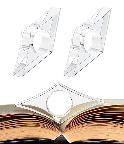 2 Pcs Buch Seitenhalter, Transparent Thumb Book Page Holder, Reading Accessories, Transparent Book Page Holder for Books, Gifts for Readers, Gift for Book Lovers, Gift for Bookworms von PlandleLee
