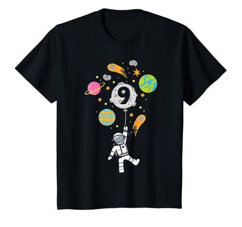 Kinder Astronaut 9 Jahre Raumfahrt Weltraum 9. Geburtstag Junge T-Shirt von Planet Astronauten Kindergeburtstag Geschenke