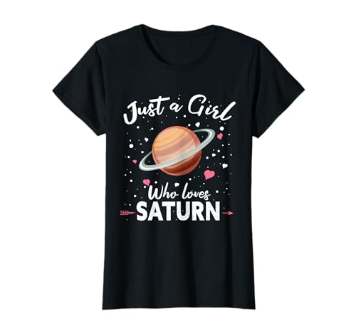 Nur ein Mädchen, das Saturn liebt Shirt Planet Saturn T-Shirt von Planet Shirts Solar System Astronomie Shirt