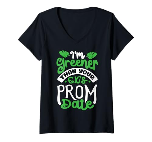 Damen Ich Bin umweltfreundlicher als das Prom -Datum Ihres Ex T-Shirt mit V-Ausschnitt Damen Ich Bin umweltfreundlicher als das Prom -Datum Ihres Ex T-Shirt mit V-Ausschnitt von Planet Stolz
