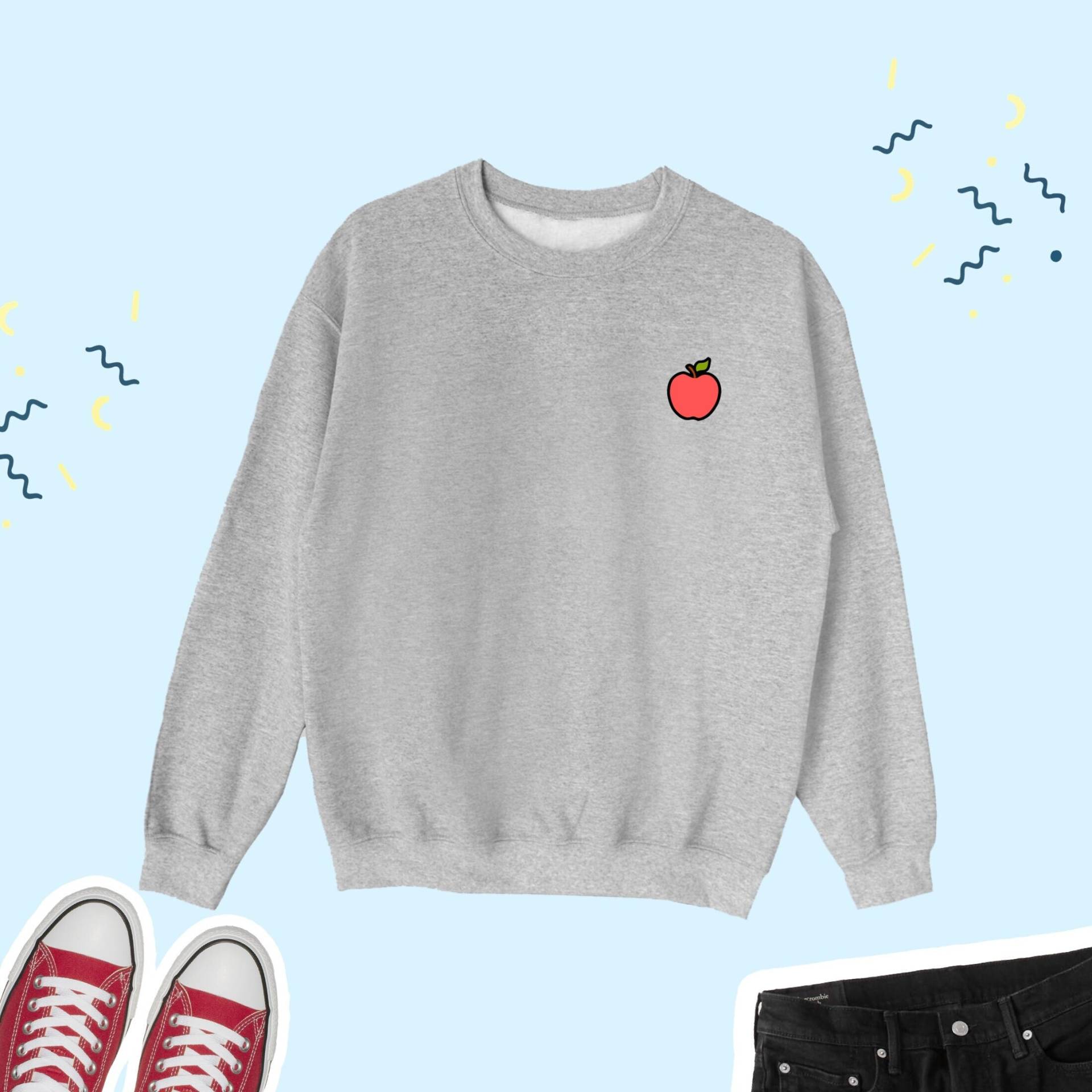 Apfel Icon Sweatshirt, Pullover, Frucht Liebhaber Obst Top Geschenk, Liebhaber, Unisex von Planet4Life