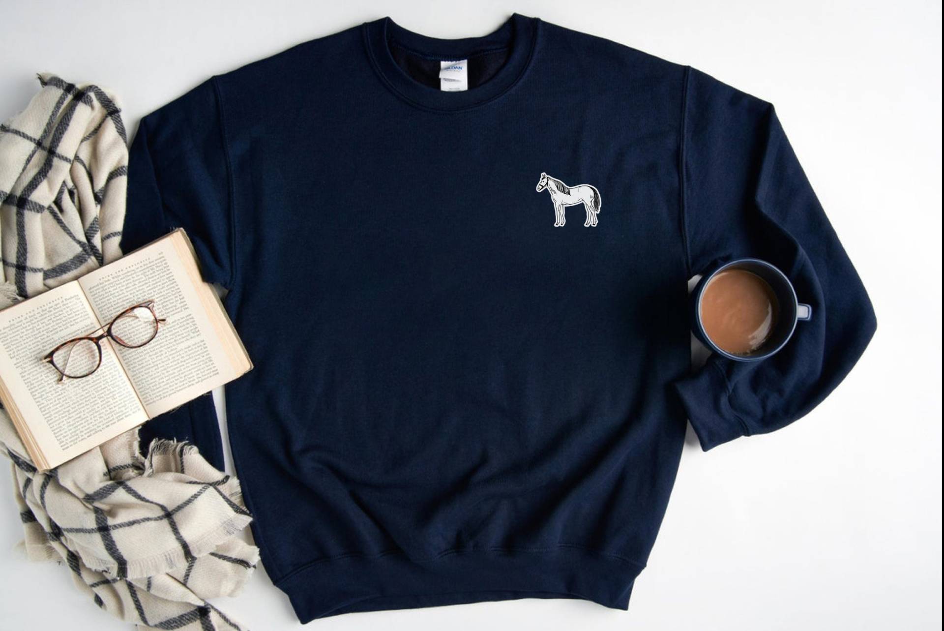 Horse Draw Crewneck, Süßes Pferd Sweatshirt, Symbol Geschenk, Pferde Pullover, Geschenk Für Pferdeliebhaber Freund, Sweatshirt Crewneck Hoodie von Planet4Life