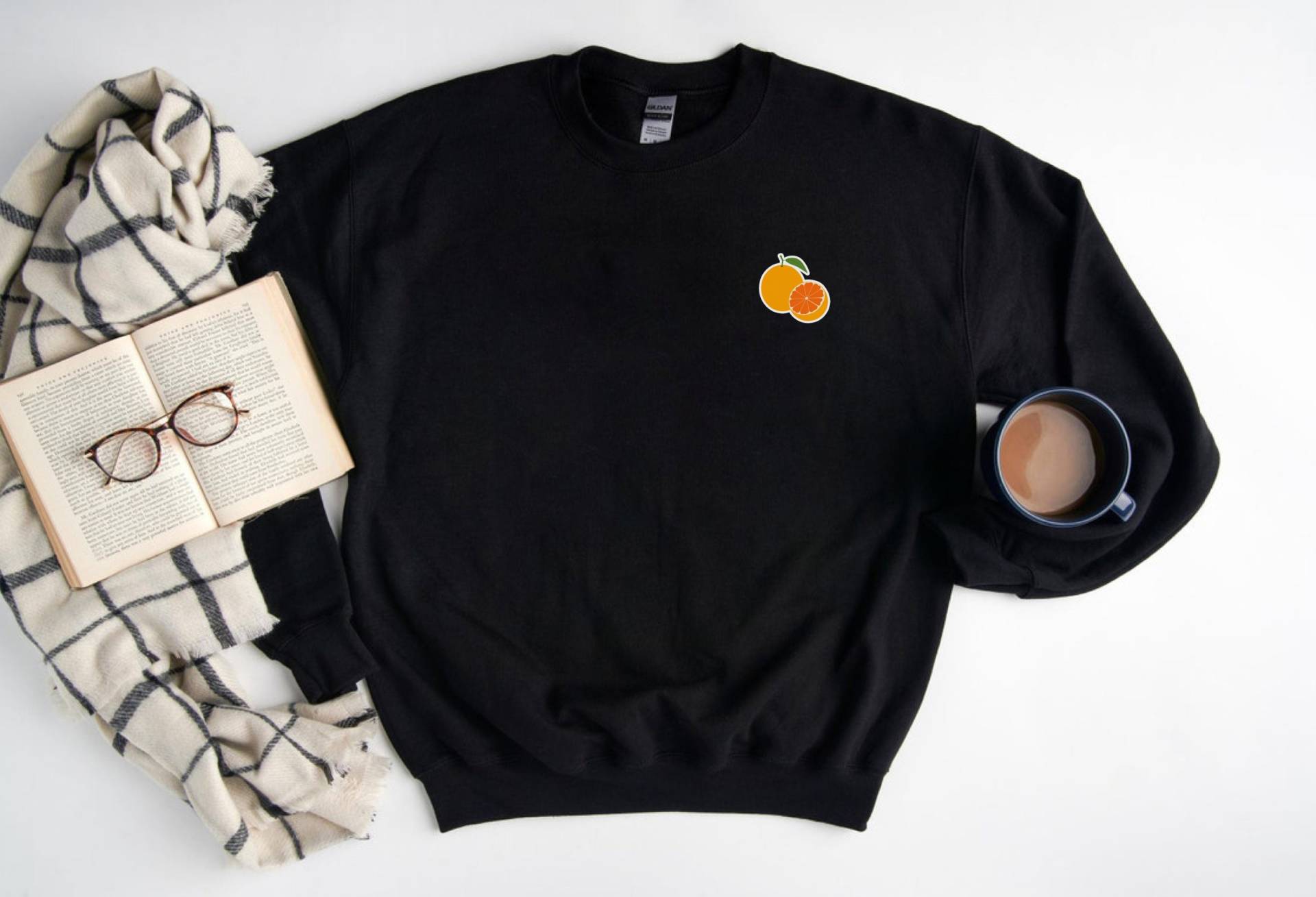 Oranger Sweatshirt, Orange Frucht Crewneck, Orangen Liebhaber Pullover, Geschenk Für Obstliebhaber, Sweatshirt Unisex von Planet4Life