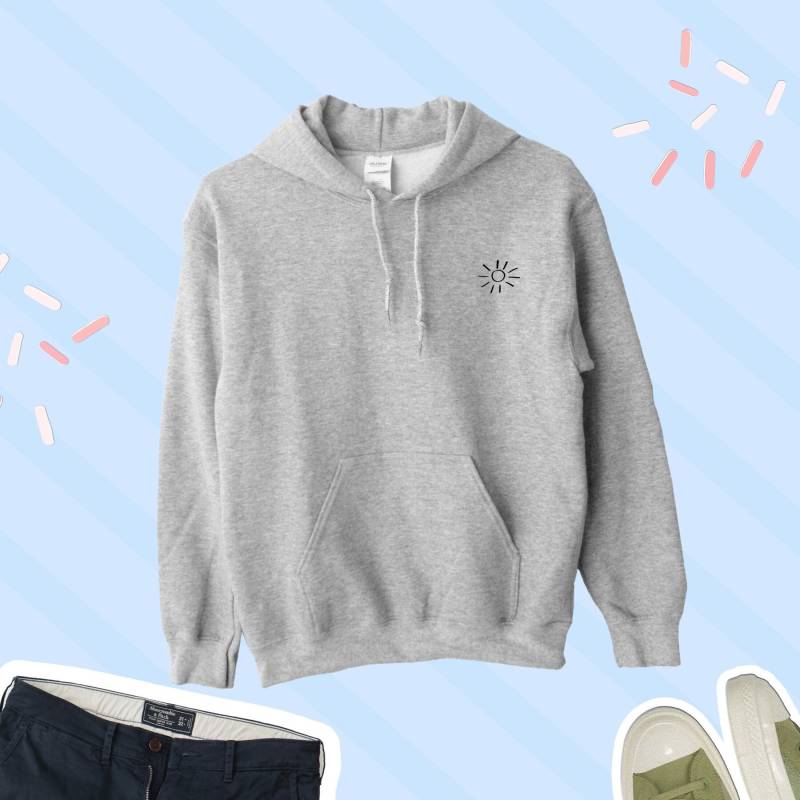 Sun Design Hoodie, Süßes Icon Sweatshirt, Sunshine Hooded Sweater, Geschenk, Lover Top, Unisex Sweater von Planet4Life