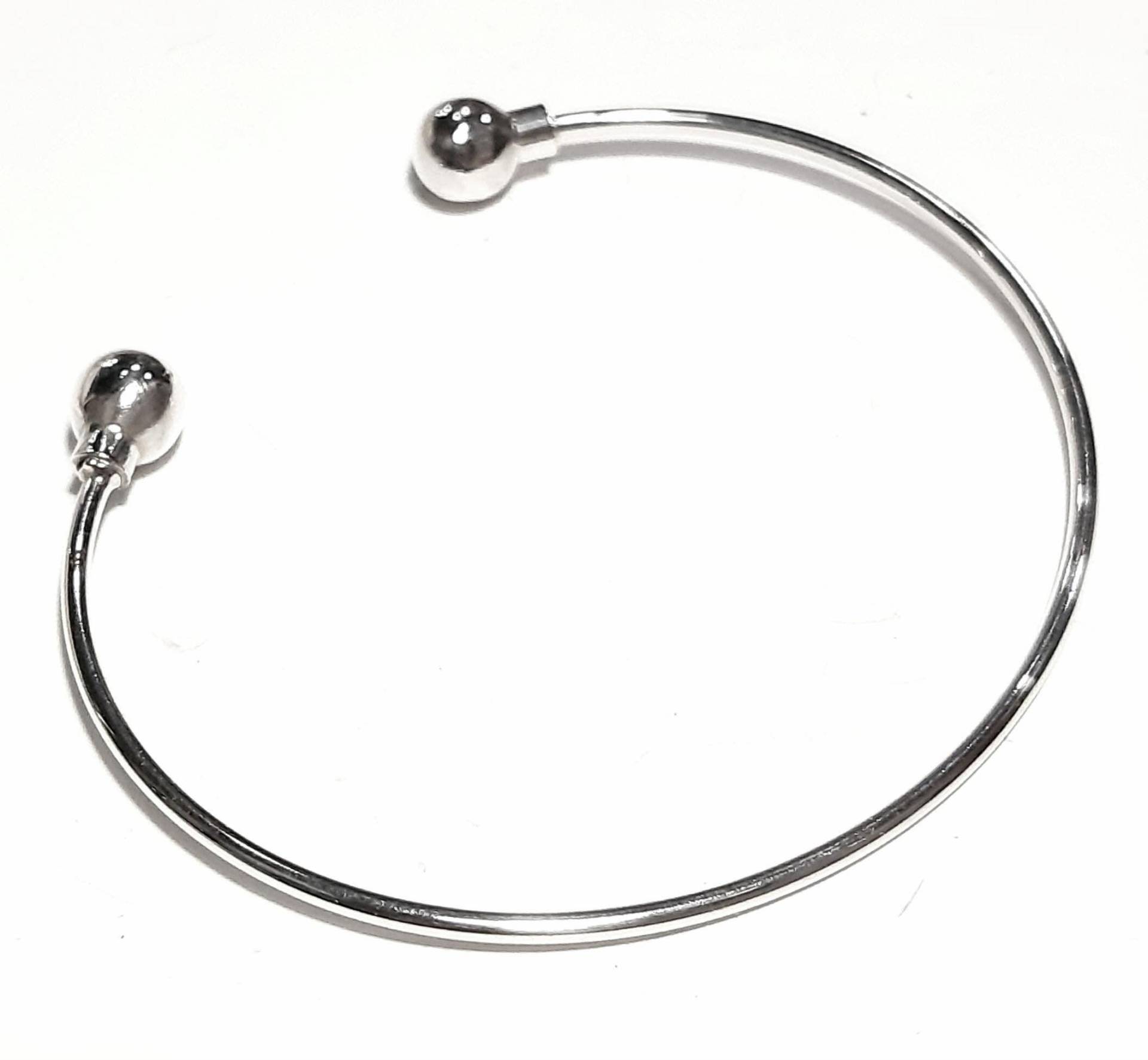 Armband Mit Zwei Kugeln, Sterling Silber, Manschette, Verstellbares Armband, Unisex, Handgelenk Armband Mit Zwei Kugeln, Sterling Silber, Manschette, Verstellbares Armband, Unisex, Handgelenk von PlanetEarthHandmade