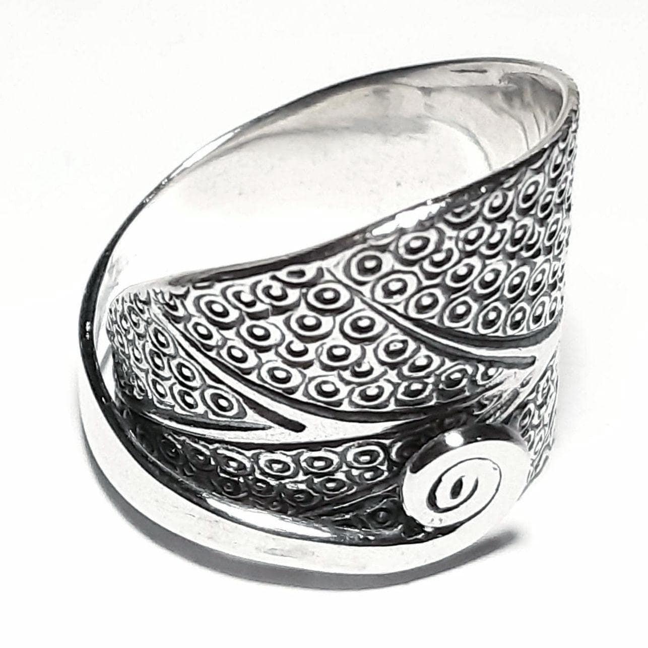Spiralring Infinity-Ring Wellenring Kreisring Strudelring Sterlingsilber-Bandring Verstellbares Band Retikuliertes Gewickelter Ring Spiralring Infinity-Ring Wellenring Kreisring Strudelring Sterlingsilber-Bandring Verstellbares Band Retikuliertes Gewickelter Ring von PlanetEarthHandmade