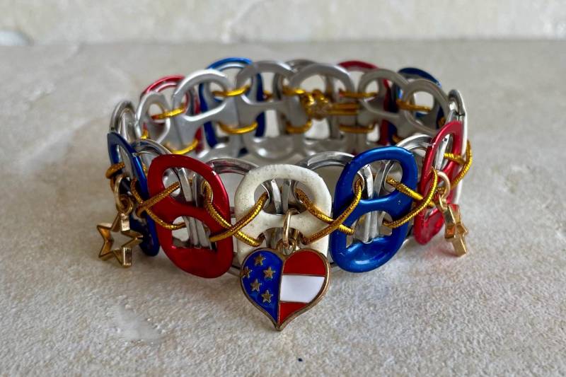 Vintage Soda Tab Armband Rot Weiß Blau Usa Schmuck Vintage Soda Tab Armband Rot Weiß Blau Usa Schmuck von PlanetPolly