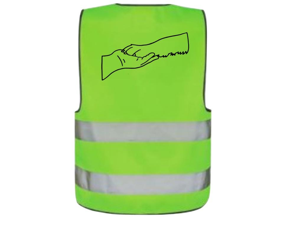 Sicherheitsweste Warnweste Leuchtweste Für Kinder, Erwachsene, Reiter Und Hundebesitzer Hand in Pfote Paw von PlanetSchwarzeKiwi
