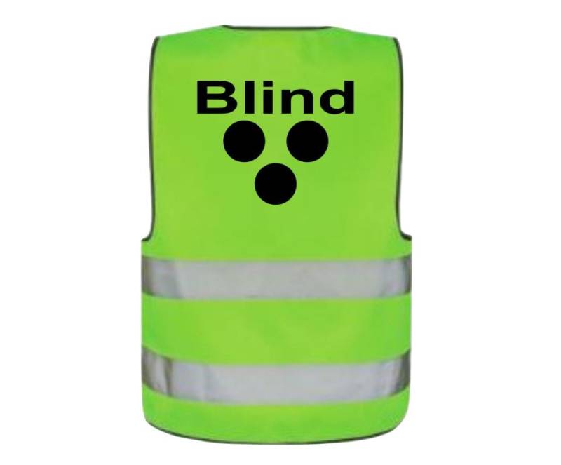Sicherheitsweste Warnweste Leuchtweste Für Kinder, Erwachsene, Reiter Und Hundebesitzer Ich Bin Blind Blindenpunkte von PlanetSchwarzeKiwi