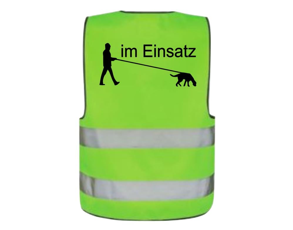 Sicherheitsweste Warnweste Leuchtweste Für Kinder, Erwachsene, Reiter Und Hundebesitzer Mantrailer Mantrailerin Im Einsatz Mantrailing von PlanetSchwarzeKiwi