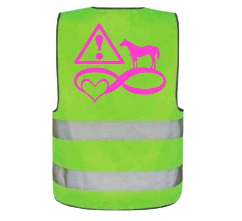 Sicherheitsweste Warnweste Leuchtweste Für Kinder, Erwachsene, Reiter Und Hundebesitzer Pferd Achtung Infinity von PlanetSchwarzeKiwi