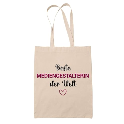 Baumwolltasche Beste Mediengestalterin der Welt - Geschenk Muttertag Geburtstag Schwester Weihnachten Tante Patentante Wiederverwendbarer Shopper von Planetee