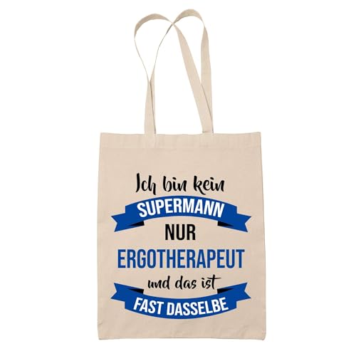 Baumwolltasche Bester Ergotherapeut Powermann - Stofftasche/Shopper, Geschenk zum Ruhestand, Abschied oder Geburtstag für Kollegen, Chef oder Freund von Planetee