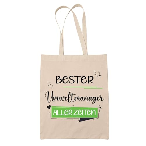Baumwolltasche Bester Umweltmanager aller Zeiten - Stofftasche/Shopper, Geschenk zum Ruhestand, Abschied oder Geburtstag für Kollegen, Chef oder Freund von Planetee