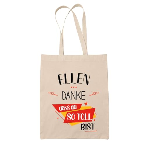 Baumwolltasche Ellen Du so toll bist - Geschenk Muttertag Geburtstag Schwester Weihnachten Tante Patentante Wiederverwendbarer Shopper von Planetee