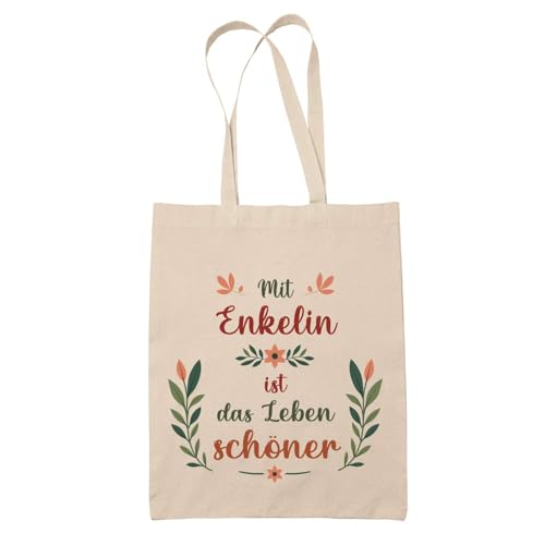 Baumwolltasche Enkelin Leben schöner - Geschenk Muttertag Geburtstag Schwester Weihnachten Tante Patentante Wiederverwendbarer Shopper von Planetee