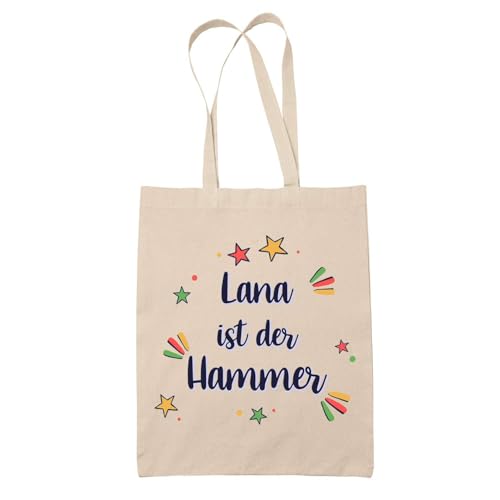 Baumwolltasche Lana ist der Hammer - Geschenk Muttertag Geburtstag Schwester Weihnachten Tante Patentante Wiederverwendbarer Shopper von Planetee
