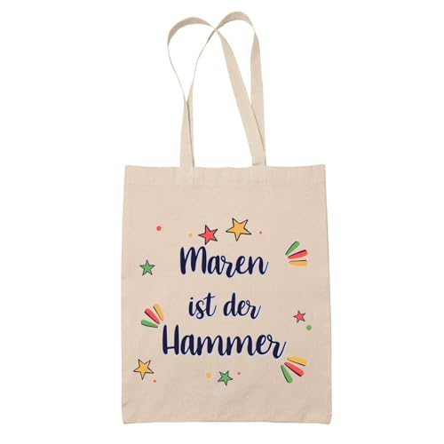 Baumwolltasche Maren ist der Hammer - Geschenk Muttertag Geburtstag Schwester Weihnachten Tante Patentante Wiederverwendbarer Shopper von Planetee