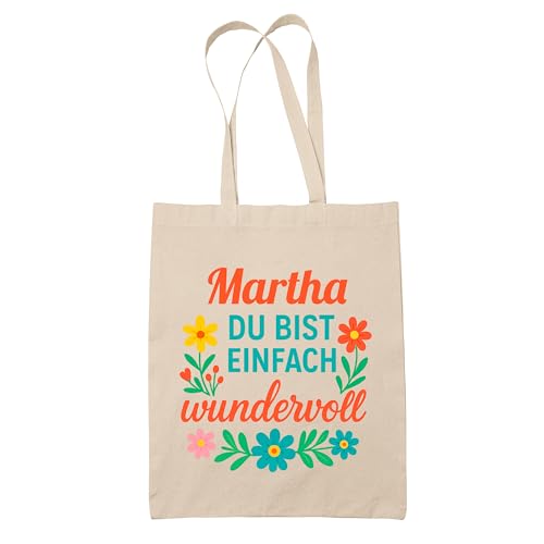 Baumwolltasche Martha Wundervoll - Tote Bag Geschenk Muttertag Geburtstag Schwester Weihnachten Tante Patentante Wiederverwendbarer Shopper von Planetee