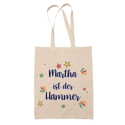 Baumwolltasche Martha ist der Hammer - Geschenk Muttertag Geburtstag Schwester Weihnachten Tante Patentante Wiederverwendbarer Shopper von Planetee