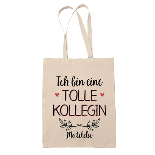 Baumwolltasche Matilda Tolle Kollegin - Geschenk Muttertag Geburtstag Schwester Weihnachten Tante Patentante Wiederverwendbarer Shopper von Planetee