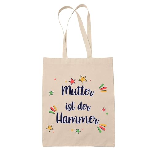 Baumwolltasche Mutter ist der Hammer - Geschenk Muttertag Geburtstag Schwester Weihnachten Tante Patentante Wiederverwendbarer Shopper von Planetee