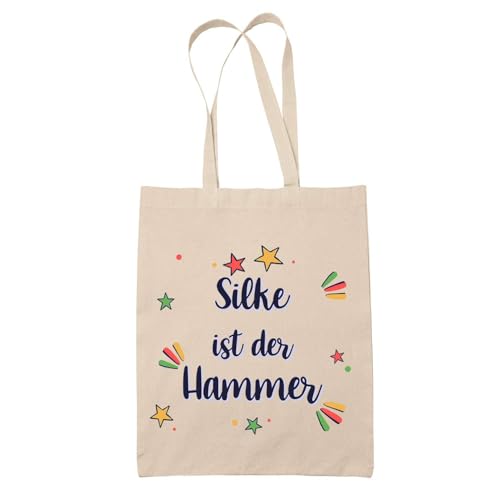 Baumwolltasche Silke ist der Hammer - Geschenk Muttertag Geburtstag Schwester Weihnachten Tante Patentante Wiederverwendbarer Shopper von Planetee