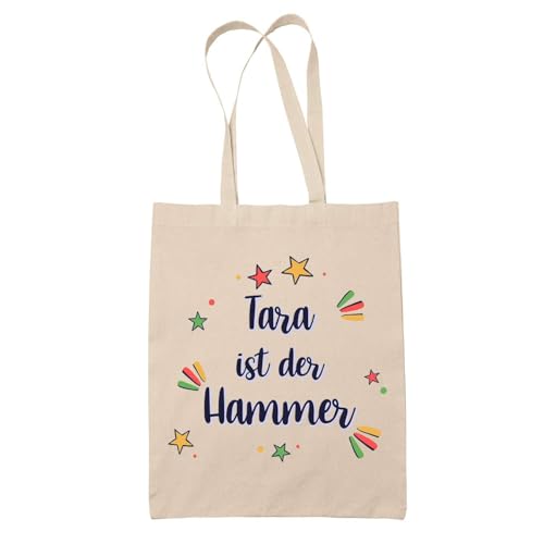 Baumwolltasche Tara ist der Hammer - Geschenk Muttertag Geburtstag Schwester Weihnachten Tante Patentante Wiederverwendbarer Shopper von Planetee