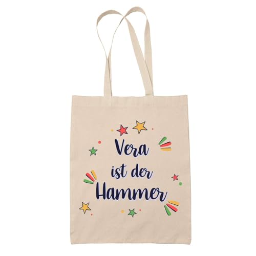 Baumwolltasche Vera ist der Hammer - Geschenk Muttertag Geburtstag Schwester Weihnachten Tante Patentante Wiederverwendbarer Shopper von Planetee