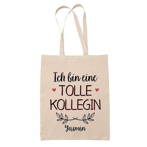 Baumwolltasche Yasmin Tolle Kollegin - Geschenk Muttertag Geburtstag Schwester Weihnachten Tante Patentante Wiederverwendbarer Shopper von Planetee